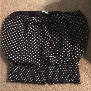 Strapless Polk a dot shirt
